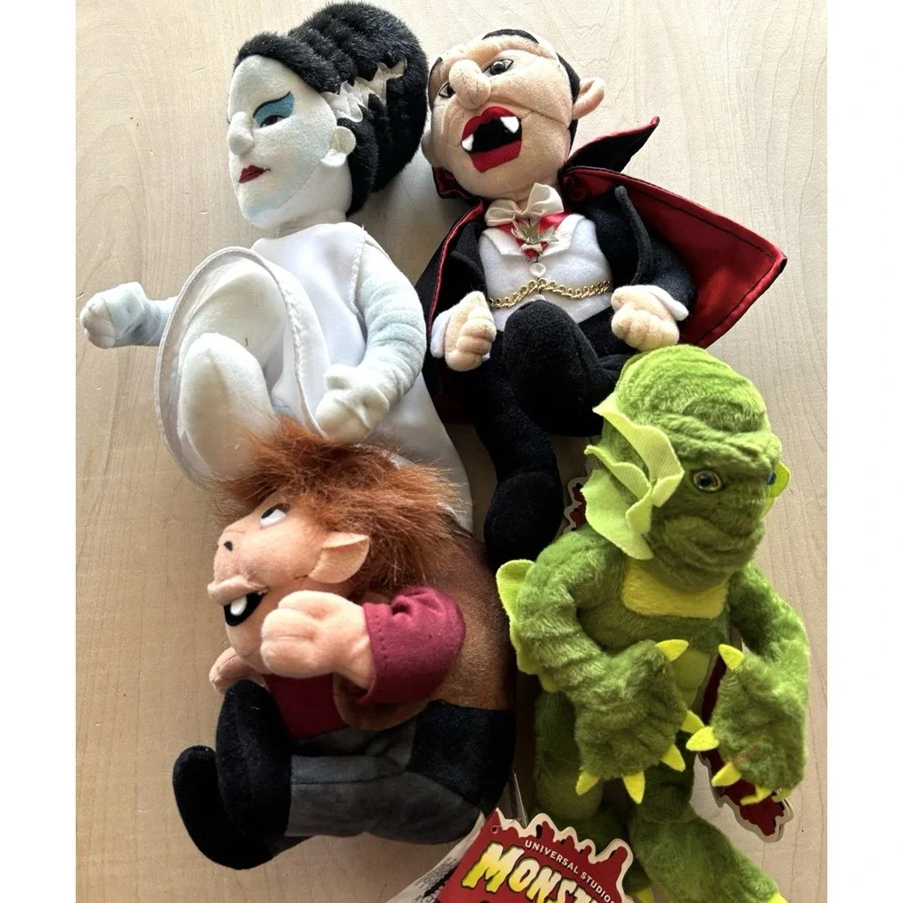 Vtg Stuffins Plush Monster LOT of 4 Tags Creature Black Lagoon Dracula Bride